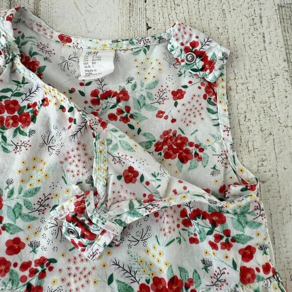 *H&M Floral Baby Dress Size 9-12 Months Lightweight Summer Beach Sleeveless - Picture 8 of 8